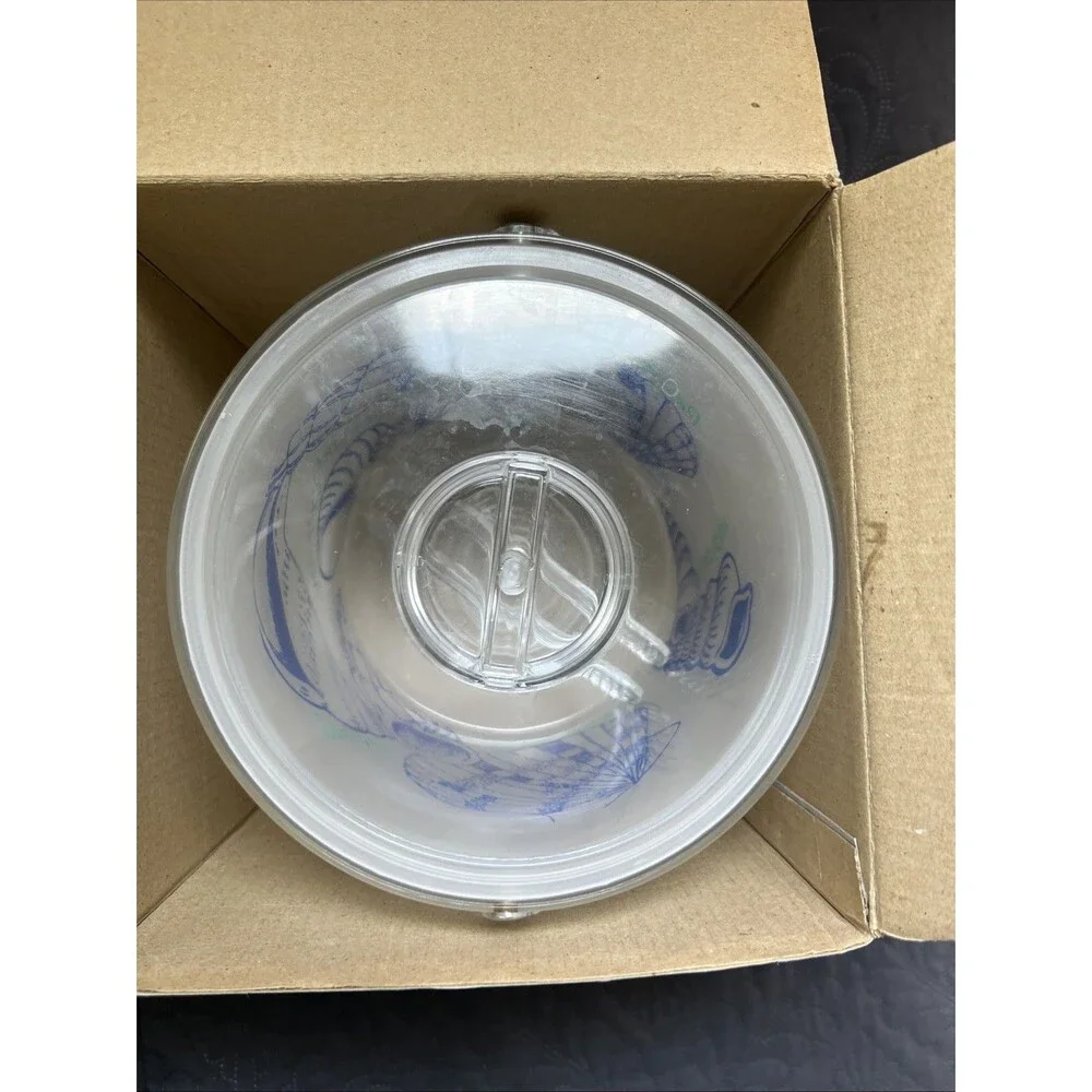 Sun Country 3QT Ocean Shell Clear Acrylic Ice Bucket w/Tongs NIB Nautical Home